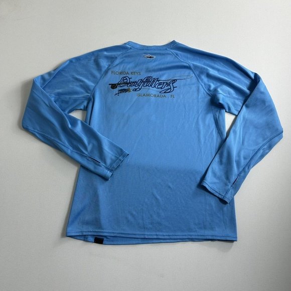 Patagonia T Shirt Men's Small Blue Long-Sleeved Logo Florida Keys Graphic Active - Picture 1 of 11